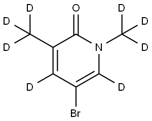 5-bromo-1,3-bis(methyl-d3)pyridin-2(1H)-one-4,6-d2 Struktur