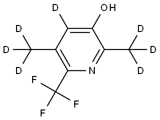 2,5-bis(methyl-d3)-6-(trifluoromethyl)pyridin-4-d-3-ol Struktur