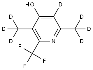 3,6-bis(methyl-d3)-2-(trifluoromethyl)pyridin-5-d-4-ol Struktur