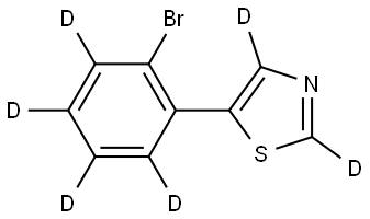 5-(2-bromophenyl-3,4,5,6-d4)thiazole-2,4-d2 Struktur