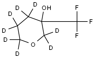 3-(trifluoromethyl)tetrahydro-2H-pyran-2,2,4,4,5,5,6,6-d8-3-ol Struktur