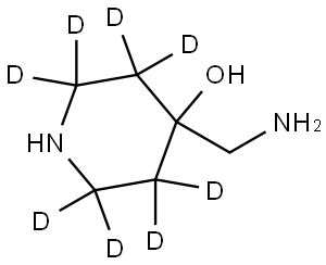 4-(aminomethyl)piperidin-2,2,3,3,5,5,6,6-d8-4-ol Struktur