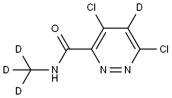 4,6-dichloro-N-(methyl-d3)pyridazine-5-d-3-carboxamide Struktur