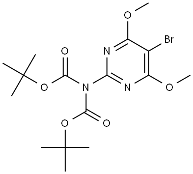 Imidodicarbonic acid, 2-(5-bromo-4,6-dimethoxy-2-pyrimidinyl)-, 1,3-bis(1,1-dimethylethyl) ester Struktur