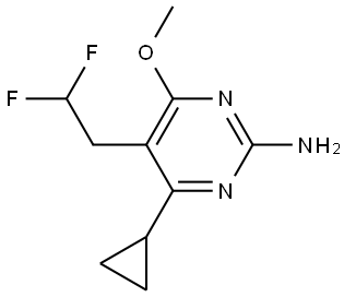 2-Pyrimidinamine, 4-cyclopropyl-5-(2,2-difluoroethyl)-6-methoxy- Struktur