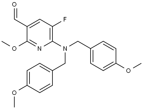 3-Pyridinecarboxaldehyde, 6-[bis[(4-methoxyphenyl)methyl]amino]-5-fluoro-2-methoxy- Struktur