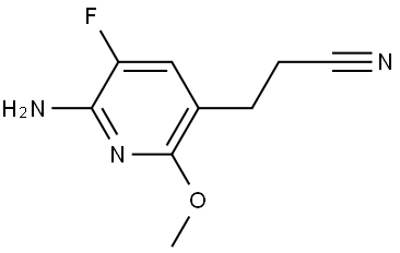 3-Pyridinepropanenitrile, 6-amino-5-fluoro-2-methoxy- Struktur