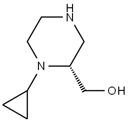 2-Piperazinemethanol, 1-cyclopropyl-, (2R)- Struktur