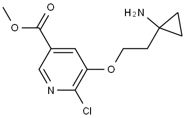 methyl 5-(2-(1-aminocyclopropyl)ethoxy)-6-chloronicotinate Struktur