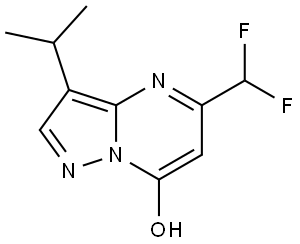 Pyrazolo[1,5-a]pyrimidin-7-ol, 5-(difluoromethyl)-3-(1-methylethyl)- Struktur