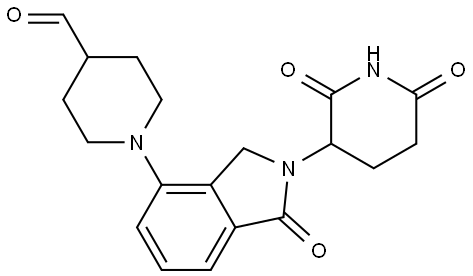 1-[2-(2,6-dioxo-3-piperidyl)-1-oxoisoindolin-4-yl]piperidine-4-carbaldehyde Struktur