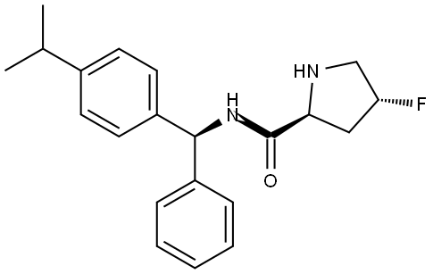 (2S,4R)-4-fluoro-N-((S)-(4-isopropylphenyl)(phenyl)methyl)pyrrolidine-2-carboxamide Struktur