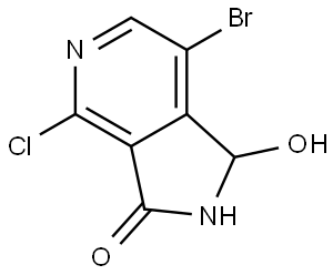 7-Bromo-4-chloro-1,2-dihydro-1-hydroxy-3H-pyrrolo[3,4-c]pyridin-3-one Struktur