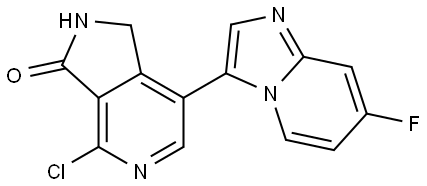 4-chloro-7-(7-fluoroimidazo[1,2-a]pyridin-3-yl)-1,2-dihydro-3H-pyrrolo[3,4-c]pyridin-3-one Struktur