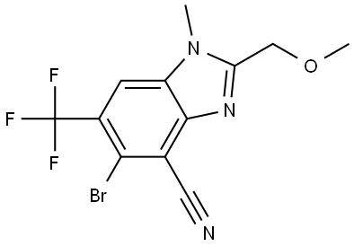 1H-Benzimidazole-4-carbonitrile, 5-bromo-2-(methoxymethyl)-1-methyl-6-(trifluoromethyl)- Struktur