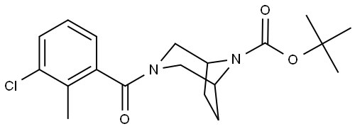 3,8-Diazabicyclo[3.2.1]octane-8-carboxylic acid, 3-(3-chloro-2-methylbenzoyl)-, 1,1-dimethylethyl ester Struktur