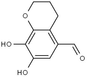 2H-1-Benzopyran-5-carboxaldehyde, 3,4-dihydro-7,8-dihydroxy- Struktur