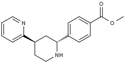 Benzoic acid, 4-[(2R,4R)-4-(2-pyridinyl)-2-piperidinyl]-, methyl ester, rel- Struktur