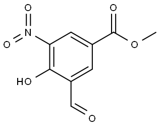 Benzoic acid, 3-formyl-4-hydroxy-5-nitro-, methyl ester Struktur