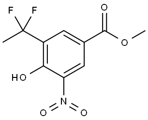 Benzoic acid, 3-(1,1-difluoroethyl)-4-hydroxy-5-nitro-, methyl ester Struktur