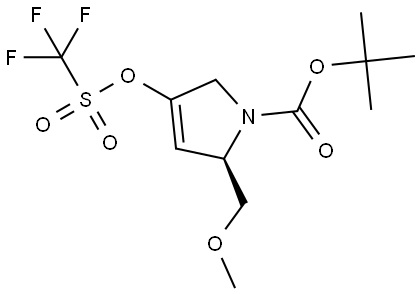 1H-Pyrrole-1-carboxylic acid, 2,5-dihydro-2-(methoxymethyl)-4-[[(trifluoromethyl)sulfonyl]oxy]-, 1,1-dimethylethyl ester, (2R)- Struktur