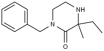 2-Piperazinone, 3-ethyl-3-methyl-1-(phenylmethyl)- Struktur