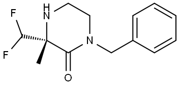 2-Piperazinone, 3-(difluoromethyl)-3-methyl-1-(phenylmethyl)-, (3R)- Struktur