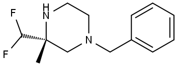 Piperazine, 3-(difluoromethyl)-3-methyl-1-(phenylmethyl)-, (3R)- Struktur