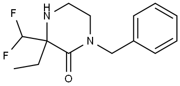 2-Piperazinone, 3-(difluoromethyl)-3-ethyl-1-(phenylmethyl)- Struktur