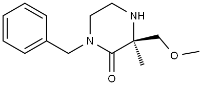 2-Piperazinone, 3-(methoxymethyl)-3-methyl-1-(phenylmethyl)-, (3S)- Struktur