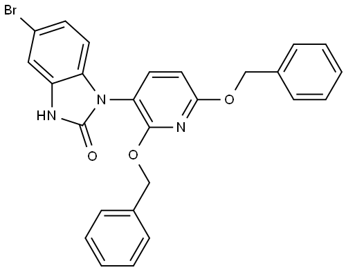 2H-Benzimidazol-2-one, 1-[2,6-bis(phenylmethoxy)-3-pyridinyl]-5-bromo-1,3-dihydro- Struktur