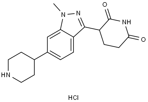 3-(1-Methyl-6-(piperidin-4-yl)-1H-indazol-3-yl)piperidine-2,6-dione hydrochloride Struktur