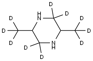 2,5-bis(methyl-d3)piperazine-3,3,6,6-d4 Struktur