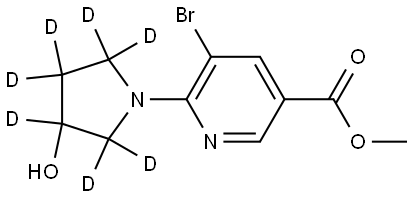 methyl 5-bromo-6-(3-hydroxypyrrolidin-1-yl-2,2,3,4,4,5,5-d7)nicotinate Struktur