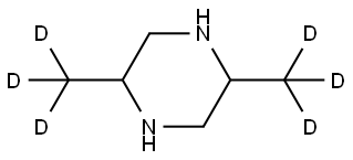 2,5-bis(methyl-d3)piperazine Struktur