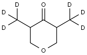 3,5-bis(methyl-d3)tetrahydro-4H-pyran-4-one Struktur