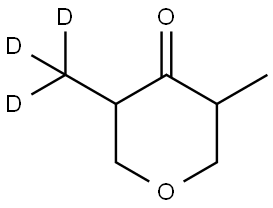 3-methyl-5-(methyl-d3)tetrahydro-4H-pyran-4-one Struktur