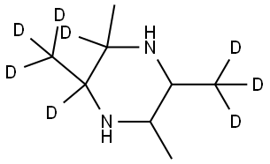 2,5-dimethyl-3,6-bis(methyl-d3)piperazine-2,3-d2 Struktur