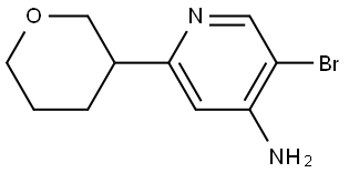 5-bromo-2-(tetrahydro-2H-pyran-3-yl)pyridin-4-amine Struktur