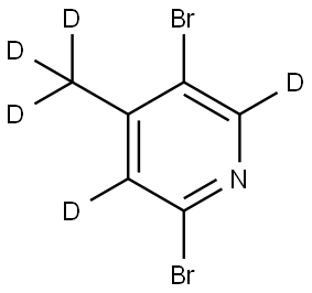 2,5-dibromo-4-(methyl-d3)pyridine-3,6-d2 Struktur