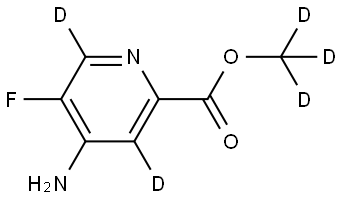 methyl-d3 4-amino-5-fluoropicolinate-3,6-d2 Struktur