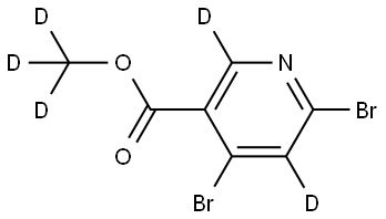 methyl-d3 4,6-dibromonicotinate-2,5-d2 Struktur