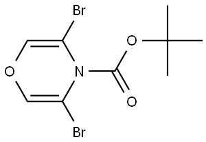 tert-butyl 3,5-dibromo-4H-1,4-oxazine-4-carboxylate Struktur