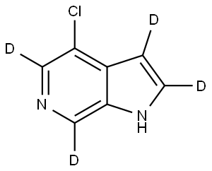 4-chloro-1H-pyrrolo[2,3-c]pyridine-2,3,5,7-d4 Struktur