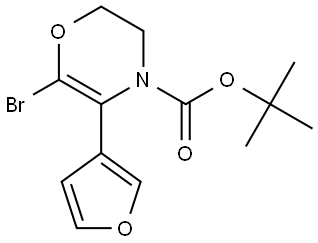 tert-butyl 6-bromo-5-(furan-3-yl)-2,3-dihydro-4H-1,4-oxazine-4-carboxylate Struktur