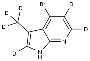 4-bromo-3-(methyl-d3)-1H-pyrrolo[2,3-b]pyridine-2,5,6-d3 Struktur