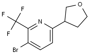 3-bromo-6-(tetrahydrofuran-3-yl)-2-(trifluoromethyl)pyridine Struktur