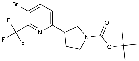 tert-butyl 3-(5-bromo-6-(trifluoromethyl)pyridin-2-yl)pyrrolidine-1-carboxylate Struktur