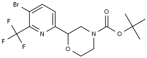 tert-butyl 2-(5-bromo-6-(trifluoromethyl)pyridin-2-yl)morpholine-4-carboxylate Struktur