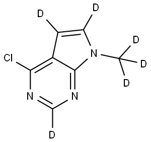 4-chloro-7-(methyl-d3)-7H-pyrrolo[2,3-d]pyrimidine-2,5,6-d3 Struktur